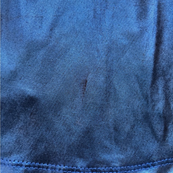 Revamped Blue Satin Ruffle Top - Picture 8 of 11